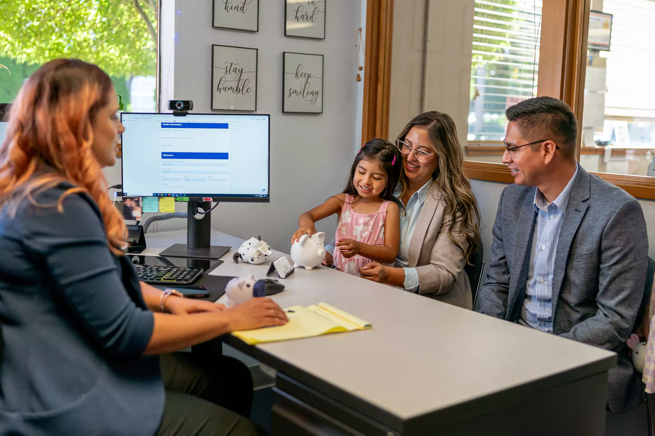Prescott Federal Credit Union A Family Applying For Bank Account