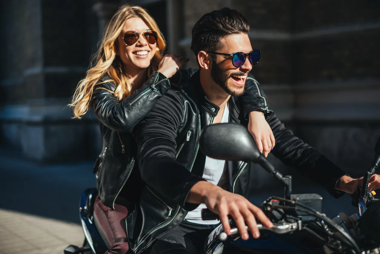 Couple Enjoying a Motorcycle Ride - Get a Motorcycle Loan at Prescott Federal Credit Union Now