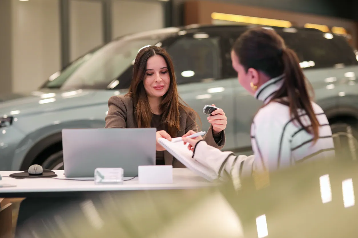 Woman Getting an Auto Loan in Prescott